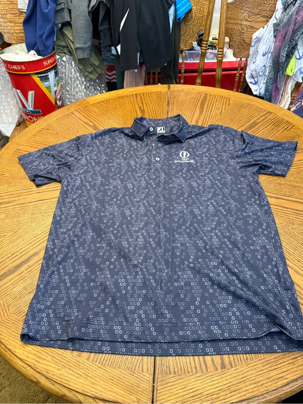 FootJoy 150th British OpenNavy Blue Printed Golf Polo
